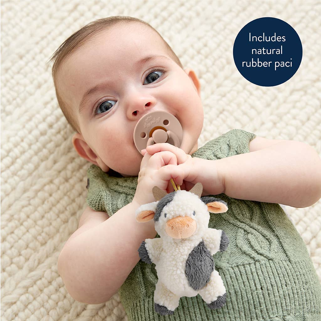 NR BITZY PAL NATURAL PACIFIER PLUSH | COW