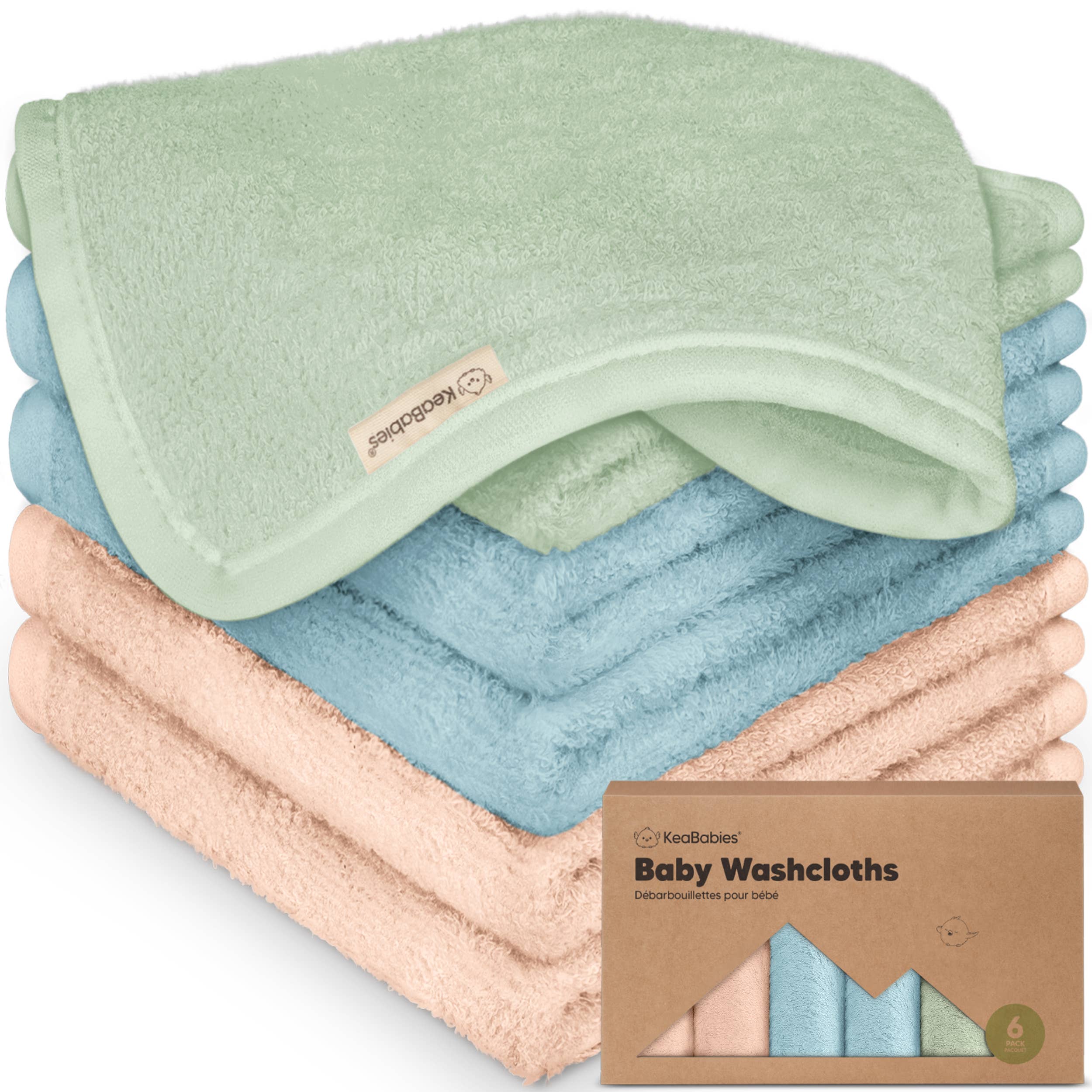 NR KEABABIES WASH CLOTHS | 6 PACK | MELLOW