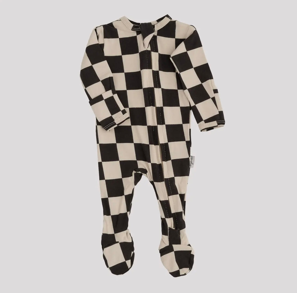 NR PIP + PHEE CHARCOAL CHECKS SLEEPER