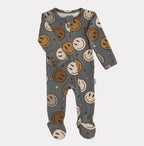 NR PIP + PHEE BAMBOO FOOTED SLEEPER | BROWN SMILEY