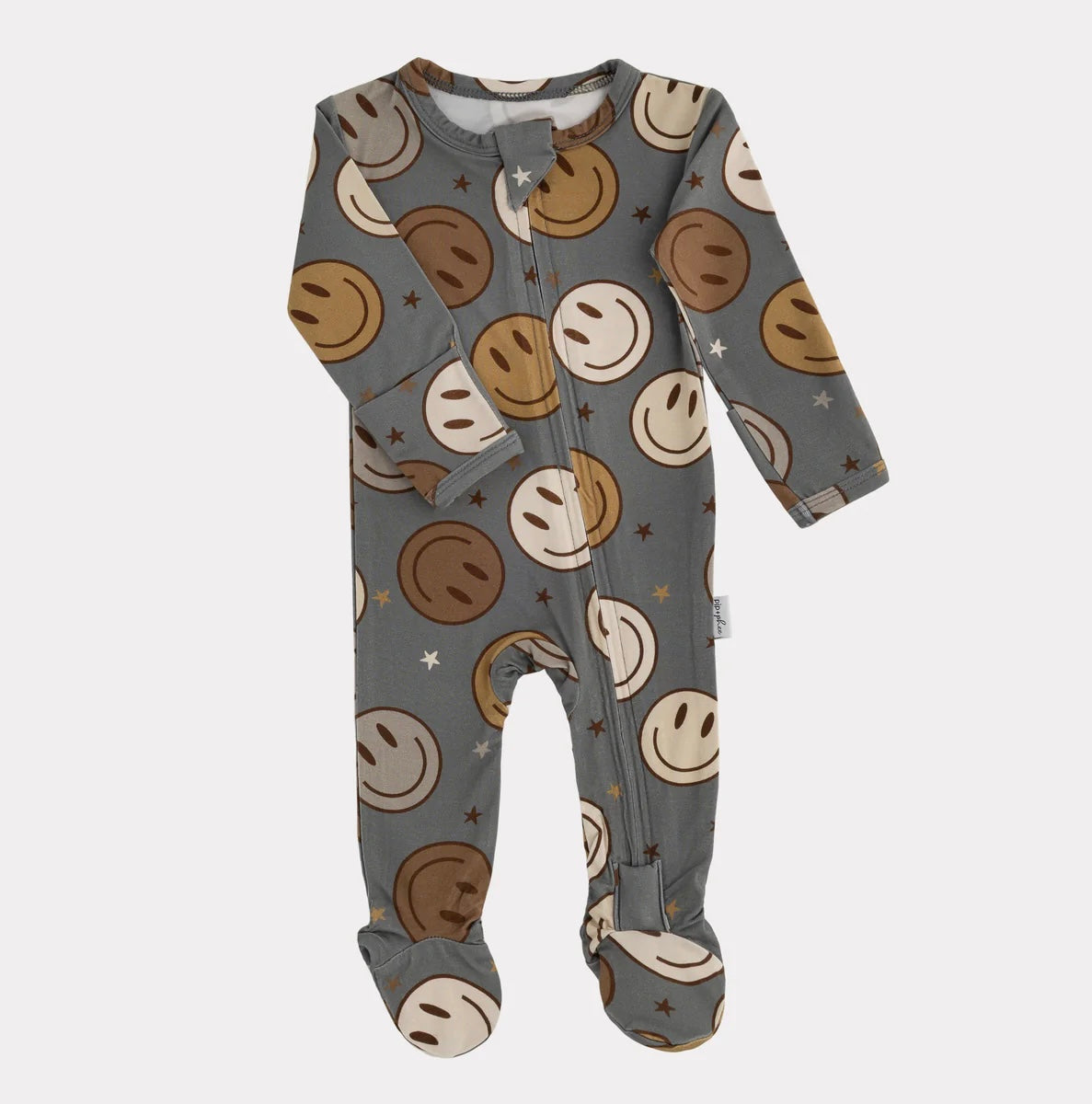 NR PIP + PHEE BAMBOO FOOTED SLEEPER | BROWN SMILEY