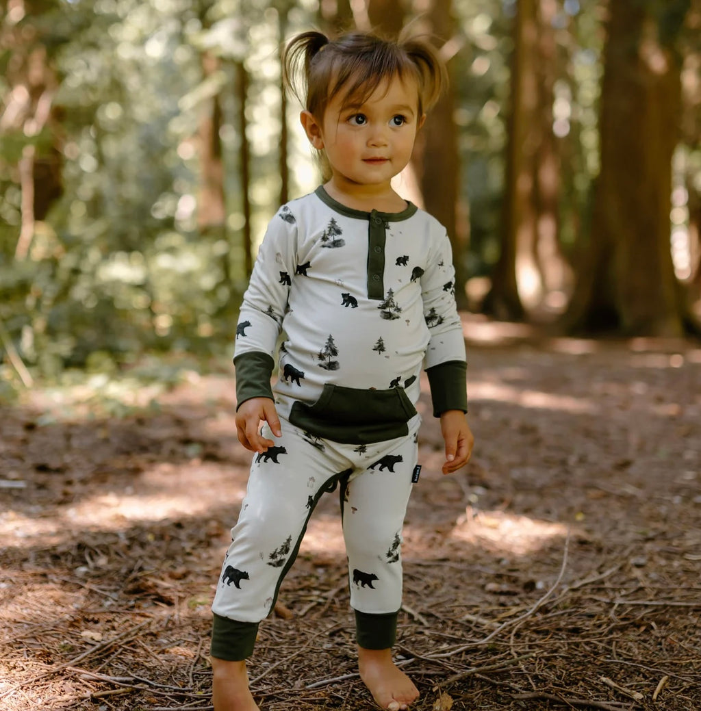 NR BELAN J | LONG SLEEVE POCKET ROMPER | BLACK BEARS