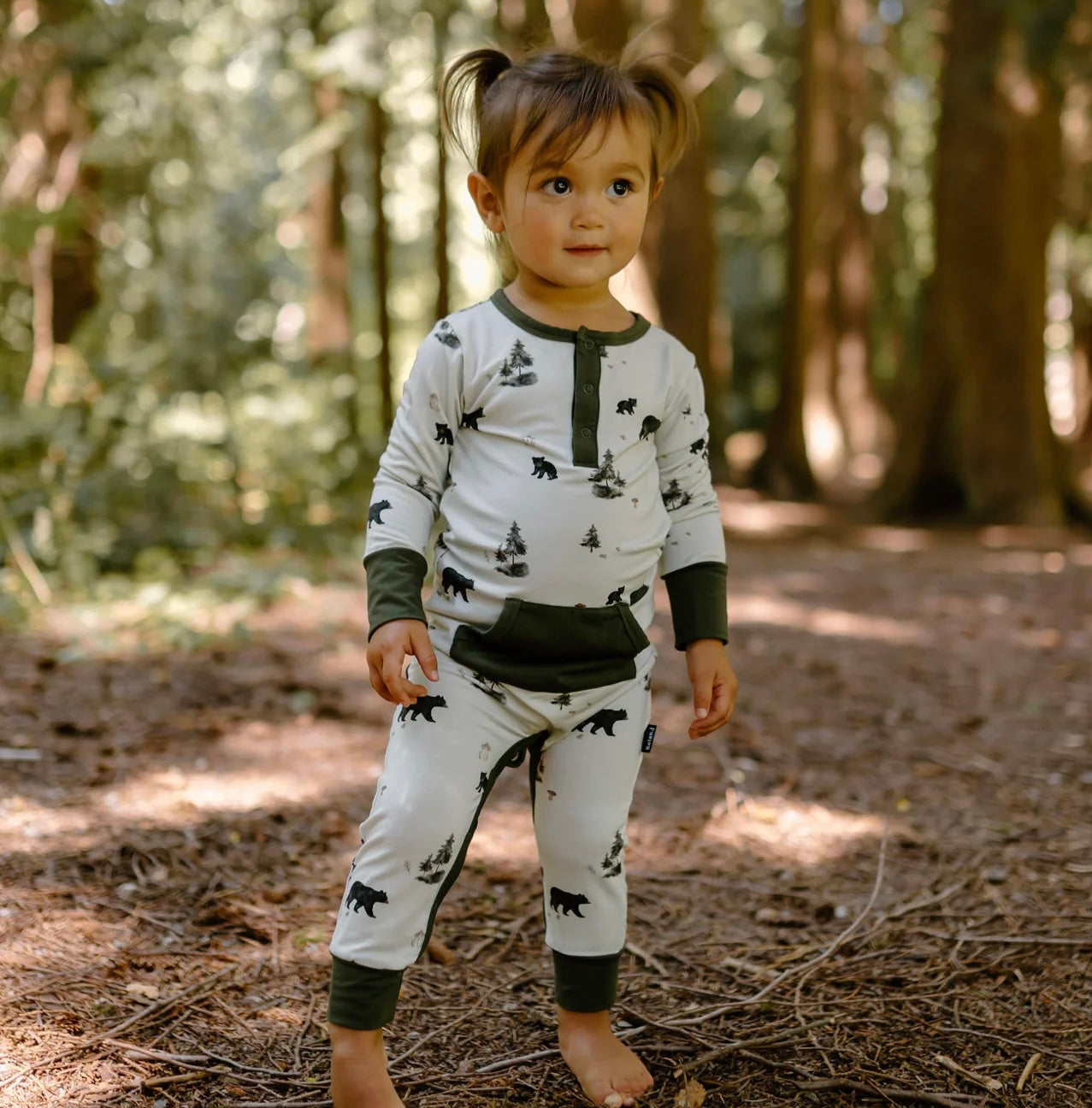 NR BELAN J | LONG SLEEVE POCKET ROMPER | BLACK BEARS