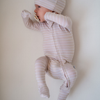 NR PIP + PHEE BAMBOO FOOTED SLEEPER | BROWN SMILEY | NEWBORN