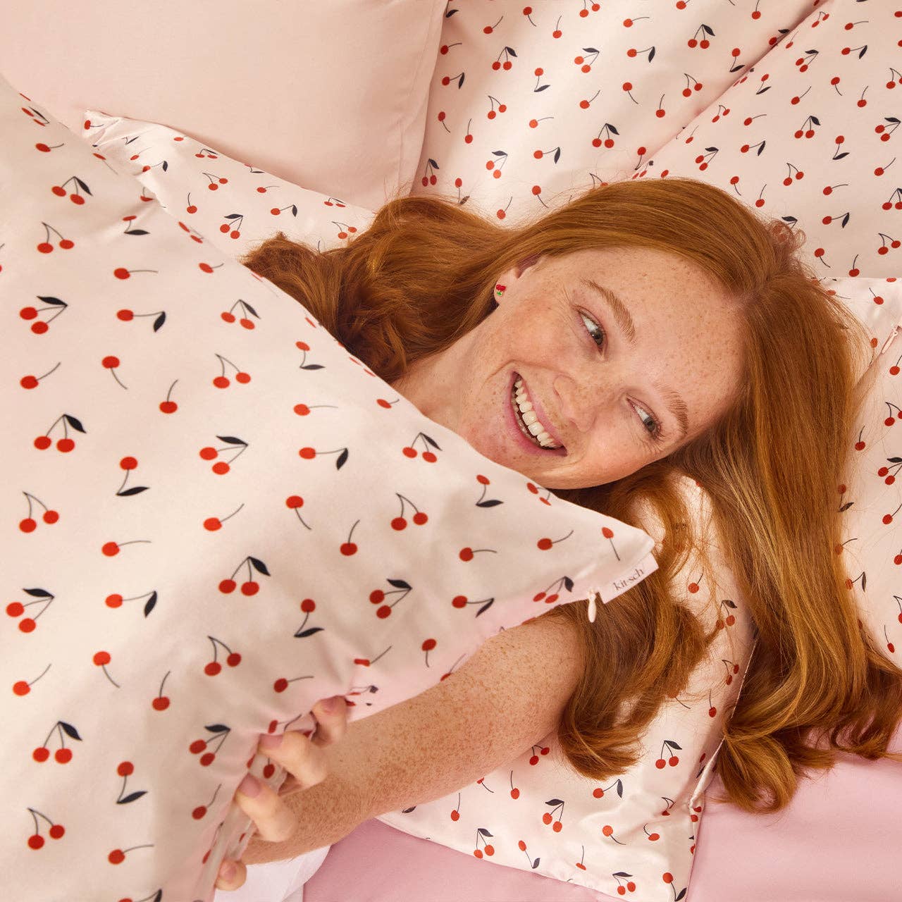 NR KITSCH SATIN PILLOWCASE | CHERRY