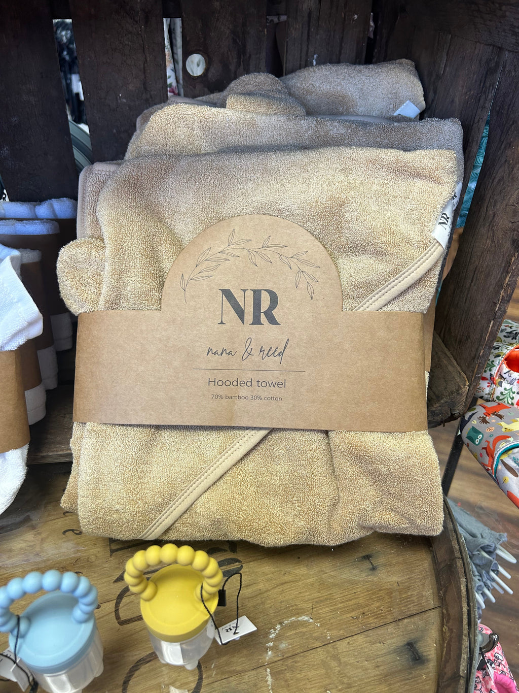 NR HOODED BEAR TOWEL | 36x36 | HARVEST
