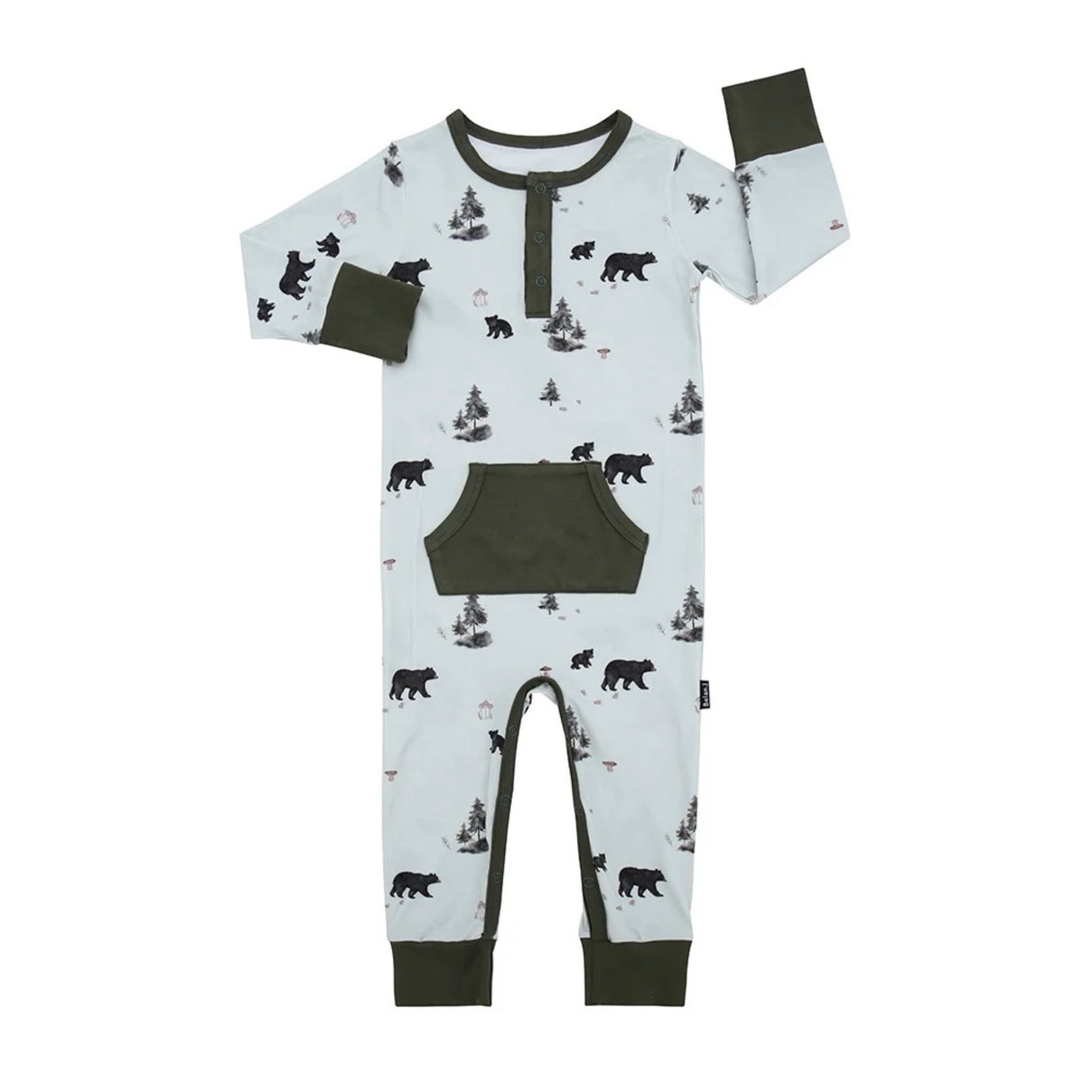 NR BELAN J | LONG SLEEVE POCKET ROMPER | BLACK BEARS