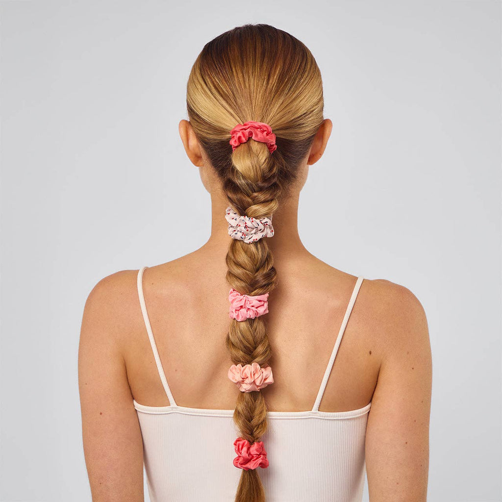 NR KITSCH SATIN SCRUNCHIES 5pc | CHERRY BLOSSUM