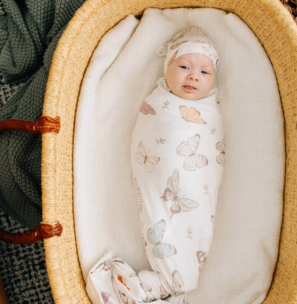 NR COPPER PEARL SWADDLE BLANKET | LUNA BUTTERFLY