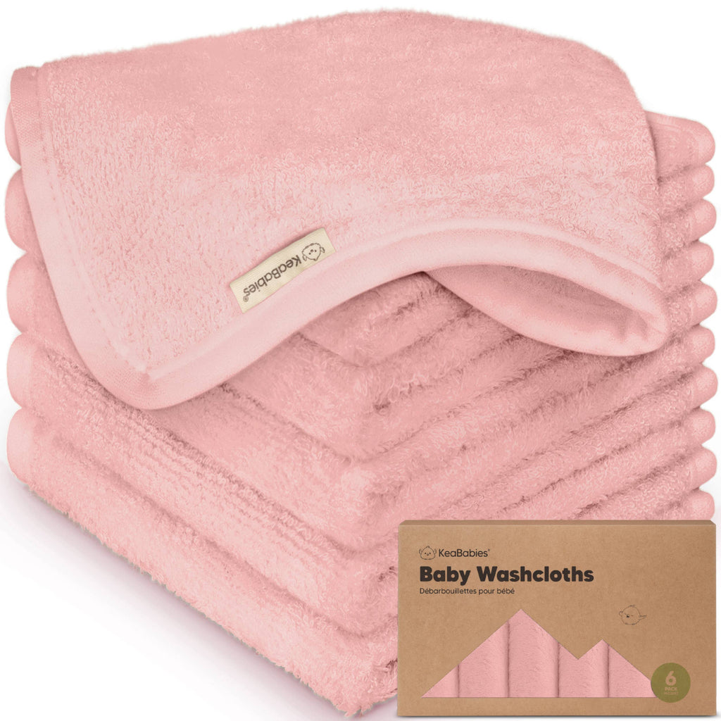 NR KEABABIES WASH CLOTHS | 6 PACK | ROSY