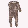 NR PIP + PHEE BAMBOO FOOTED SLEEPER | MAPLE GRID | NEWBORN