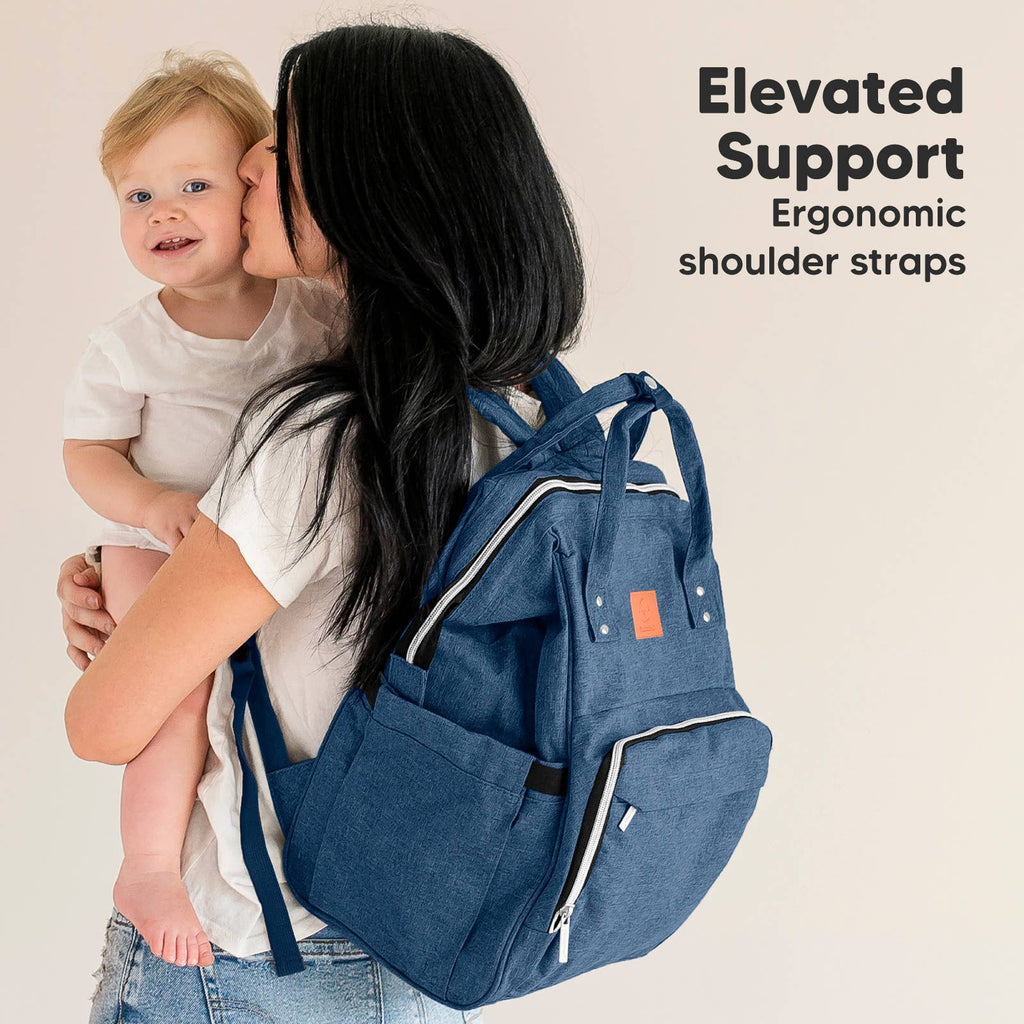 NR KEABABIES DIAPER BAG BACK PACK | STEEL BLUE