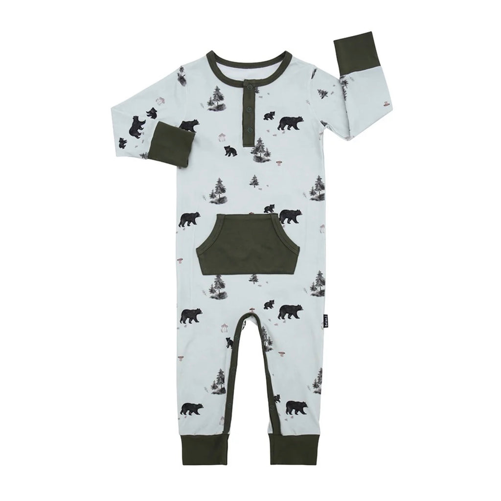 NR BELAN J | LONG SLEEVE POCKET ROMPER | BLACK BEARS