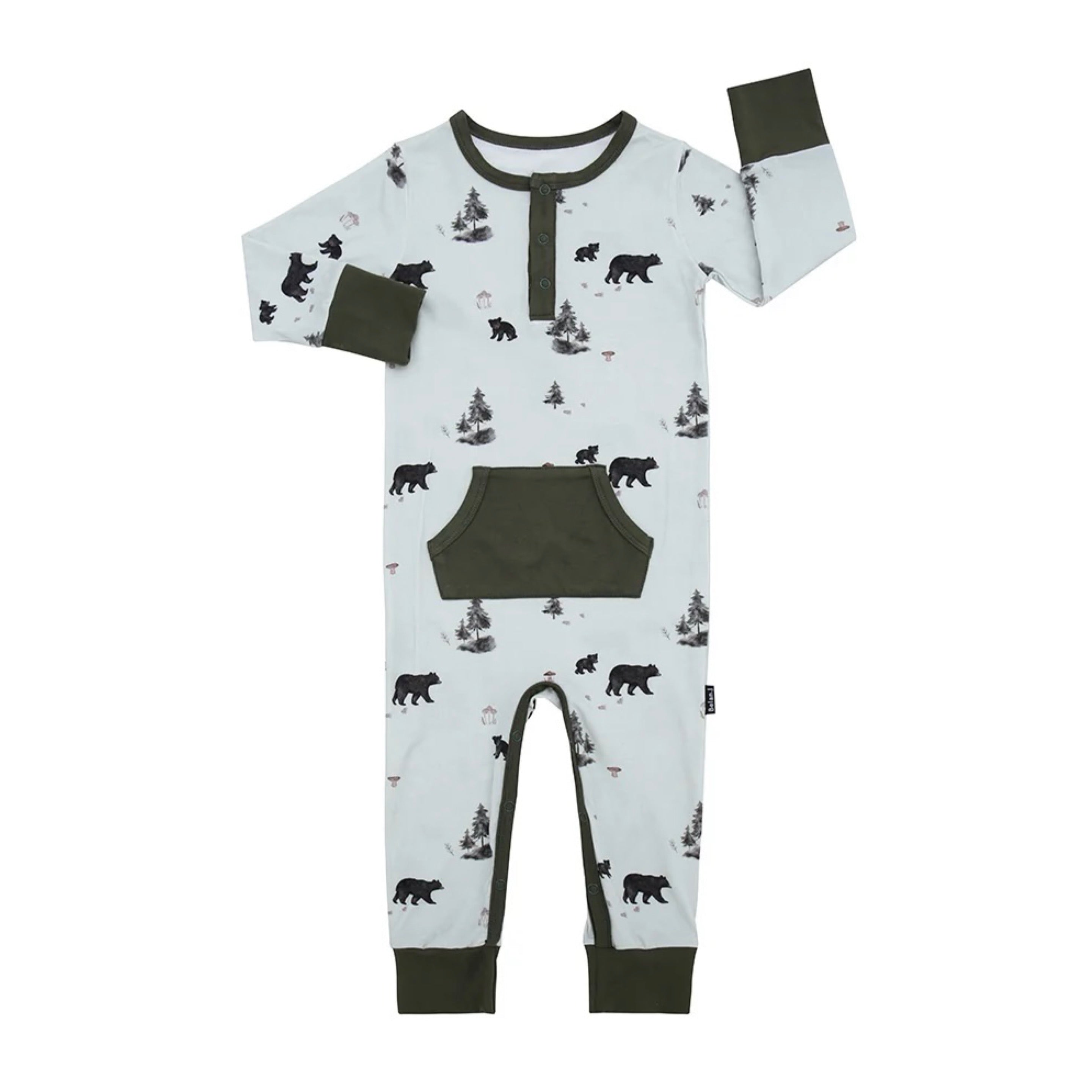 NR BELAN J | LONG SLEEVE POCKET ROMPER | BLACK BEARS