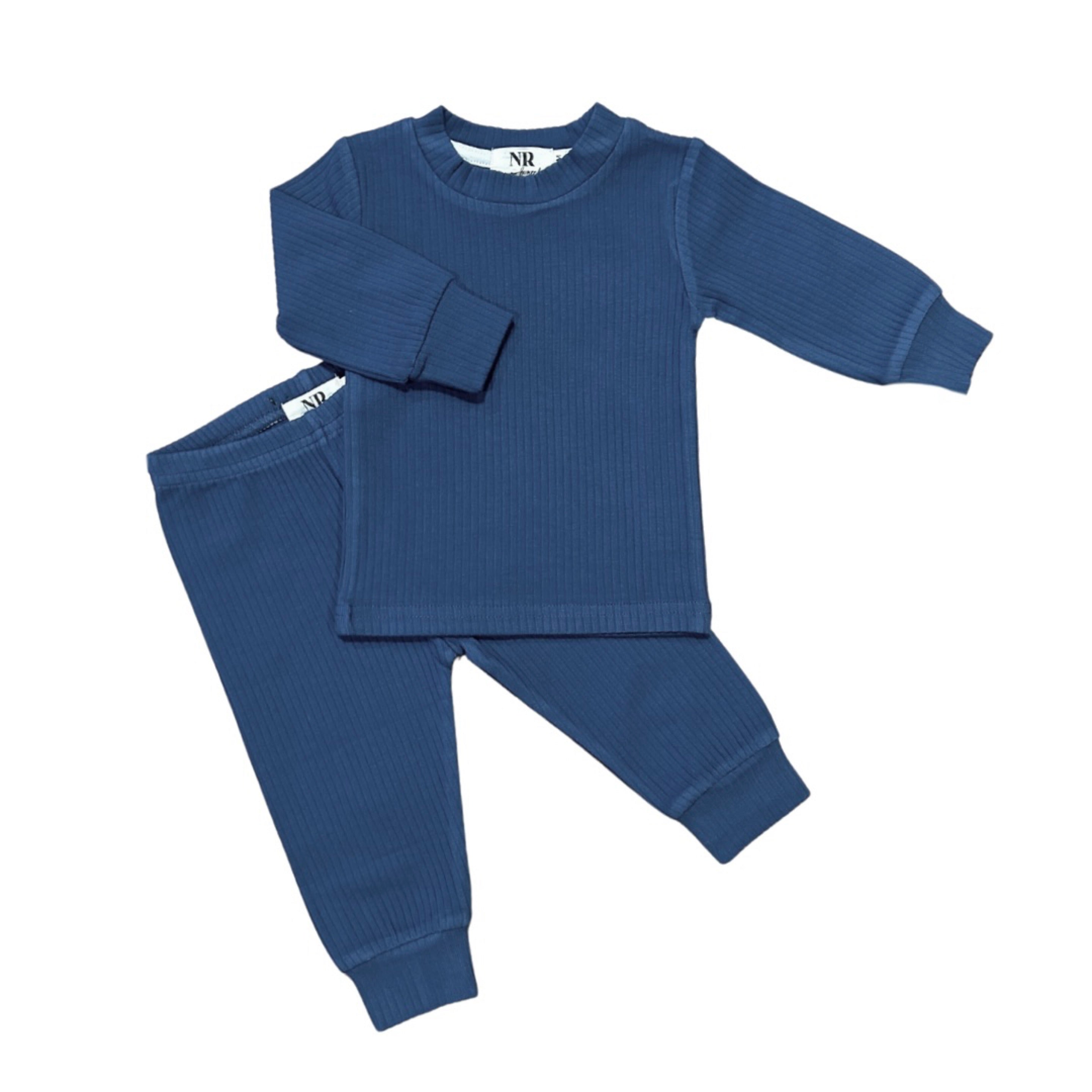 NR COTTON RIBBED 2PC SET | MIDNIGHT BLUE