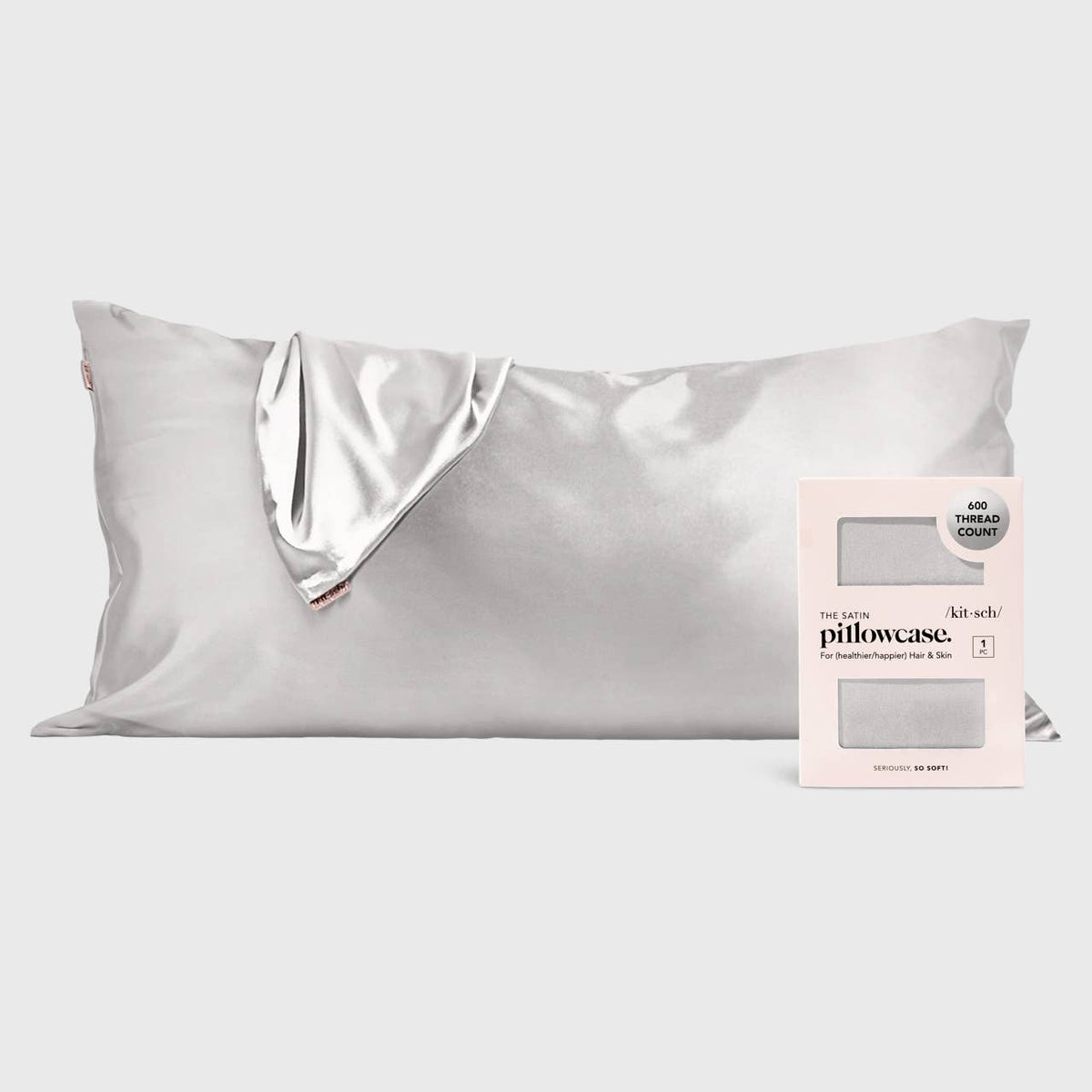 NR KITSCH KING SATIN PILLOWCASE | SILVER