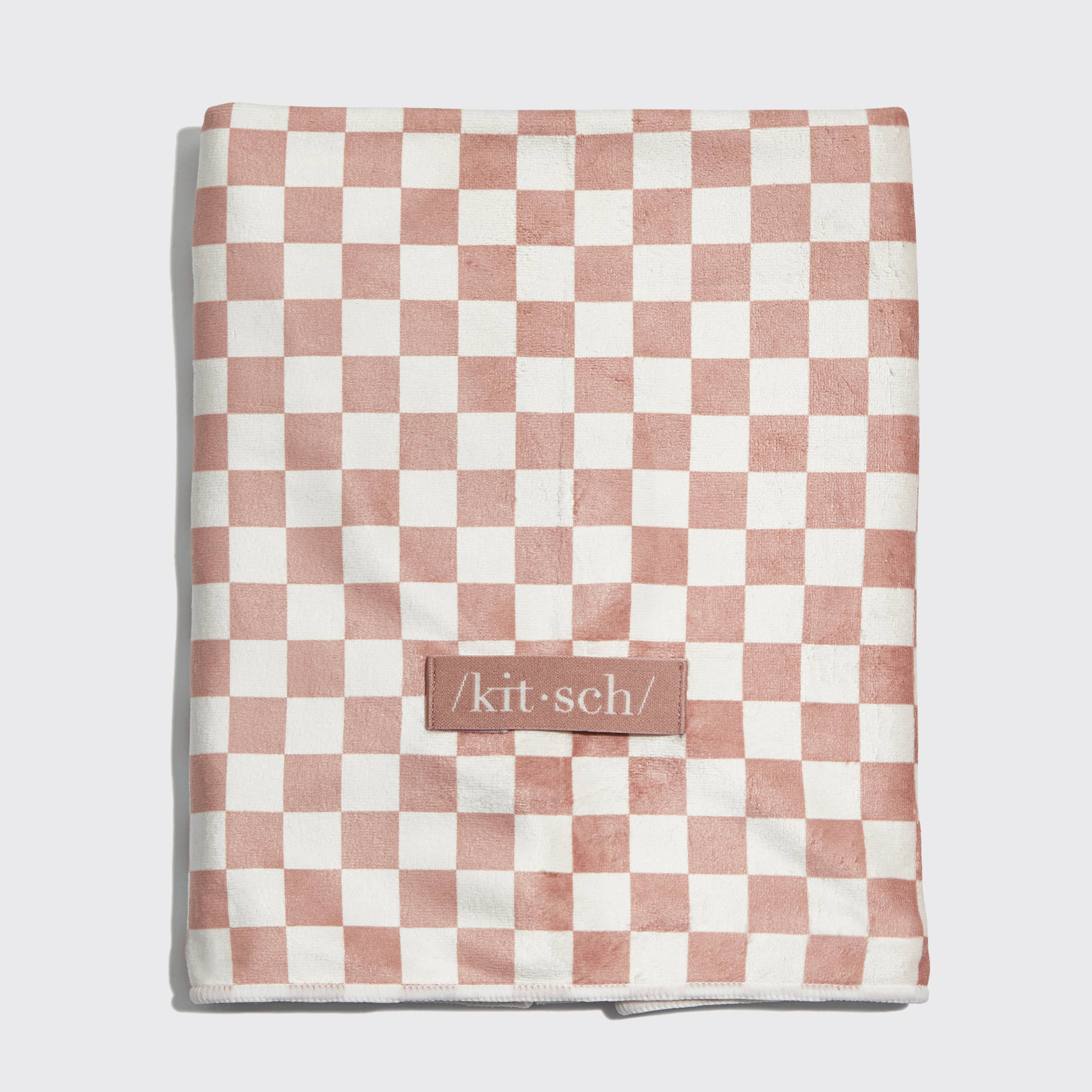 NR KITSCH XL HAIR TOWEL WRAP | TERRACOTTA CHECKER