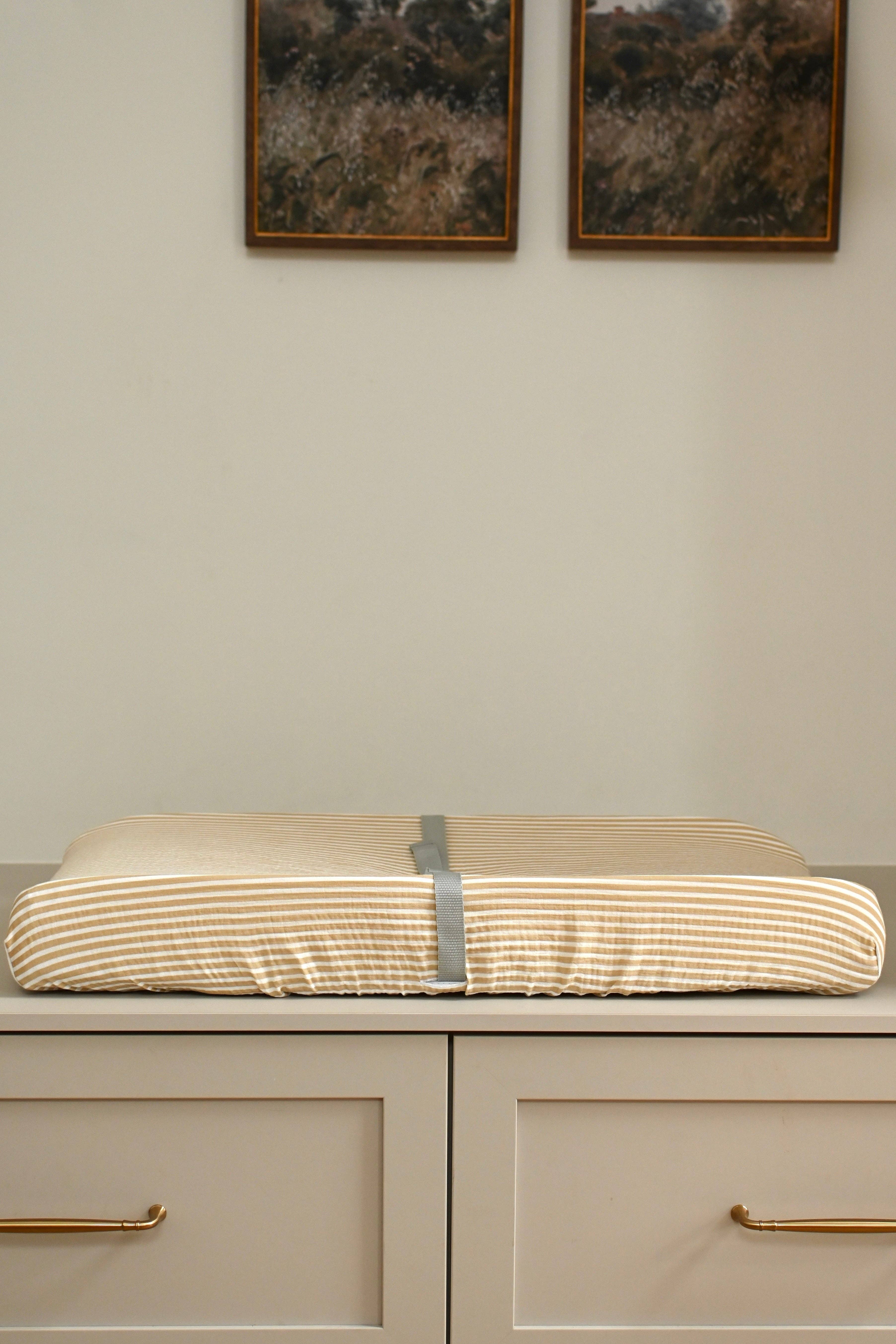 NR MINIKA CHANGING PAD COVER | STRIPE BEIGE