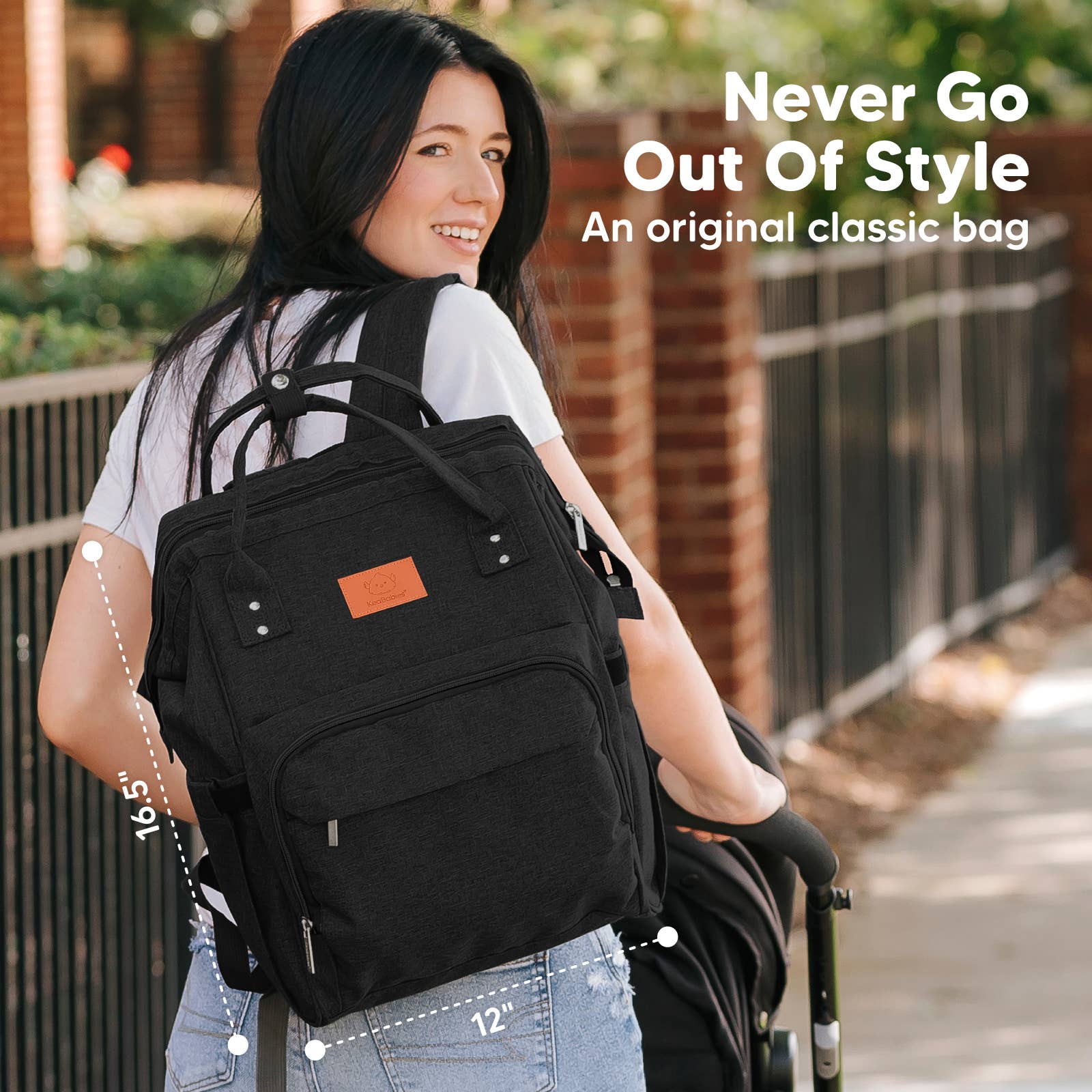NR KEABABIES DIAPER BAG BACK PACK | TRENDY BLACK