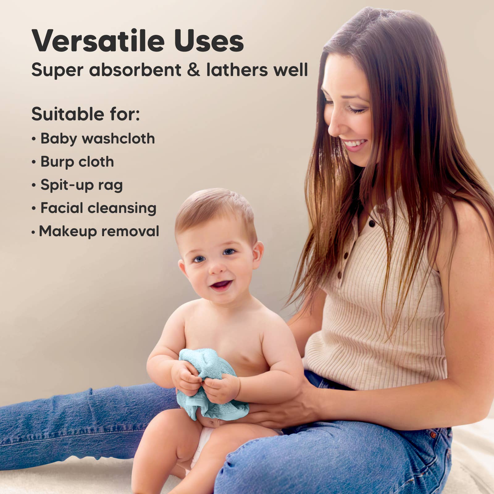 NR KEABABIES WASH CLOTHS | 6 PACK | MELLOW