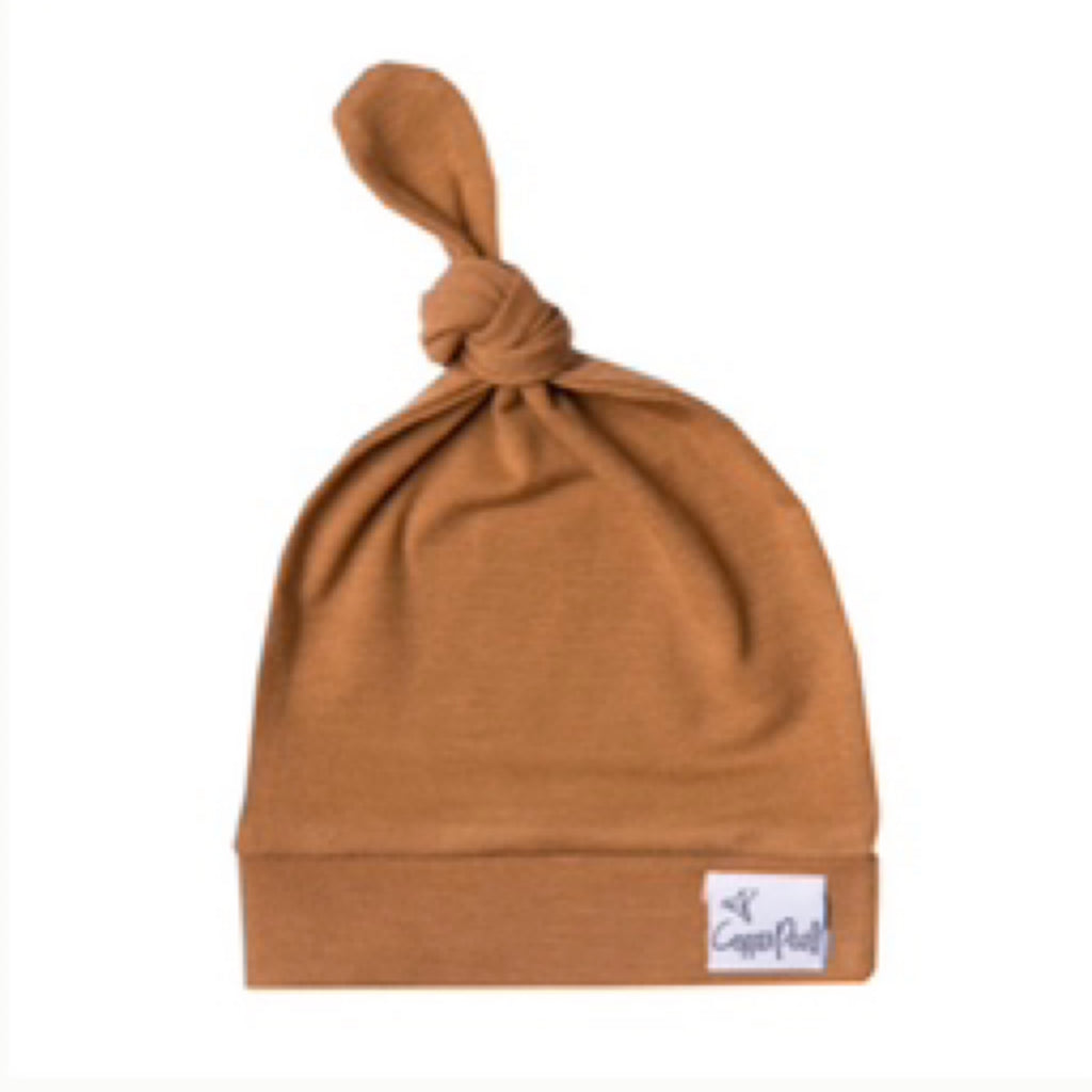 NR COPPER PEARL TOP KNOT HAT | CAMEL