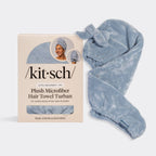 NR KITSCH PLUSH MICROFIBRE HAIR TOWEL TURBAN | COASTAL BLUE