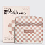 NR KITSCH XL HAIR TOWEL WRAP | TERRACOTTA CHECKER