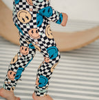 NR PIP + PHEE BAMBOO FOOTLESS SLEEPER | TEAL SMILEYS
