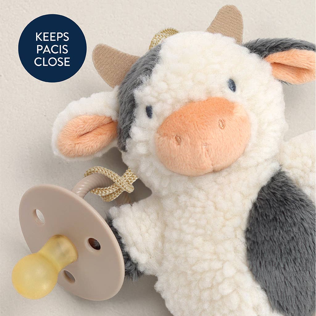 NR BITZY PAL NATURAL PACIFIER PLUSH | COW