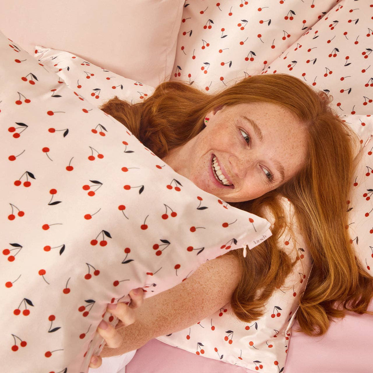 NR KITSCH SATIN PILLOWCASE | CHERRY