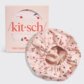 NR KITSCH SATIN LINED FLEXI SHOWER CAP CHERRY