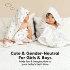 NR KEABABIES LYRA MUSLIN HOODED TOWEL | 30x30 | PETITE | TULIPS