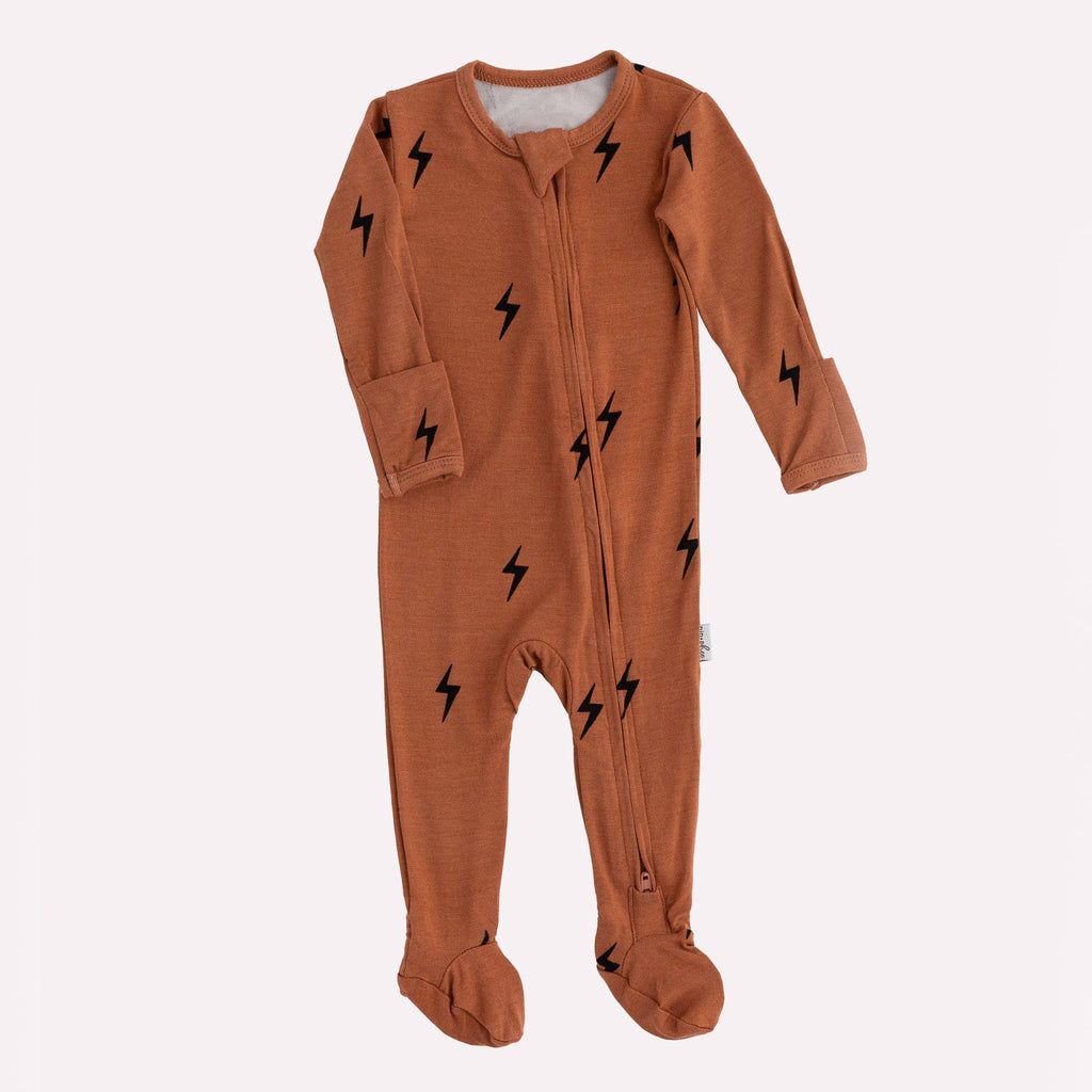 NR PIP + PHEE BAMBOO FOOTED SLEEPER | MAPLE GRID | NEWBORN