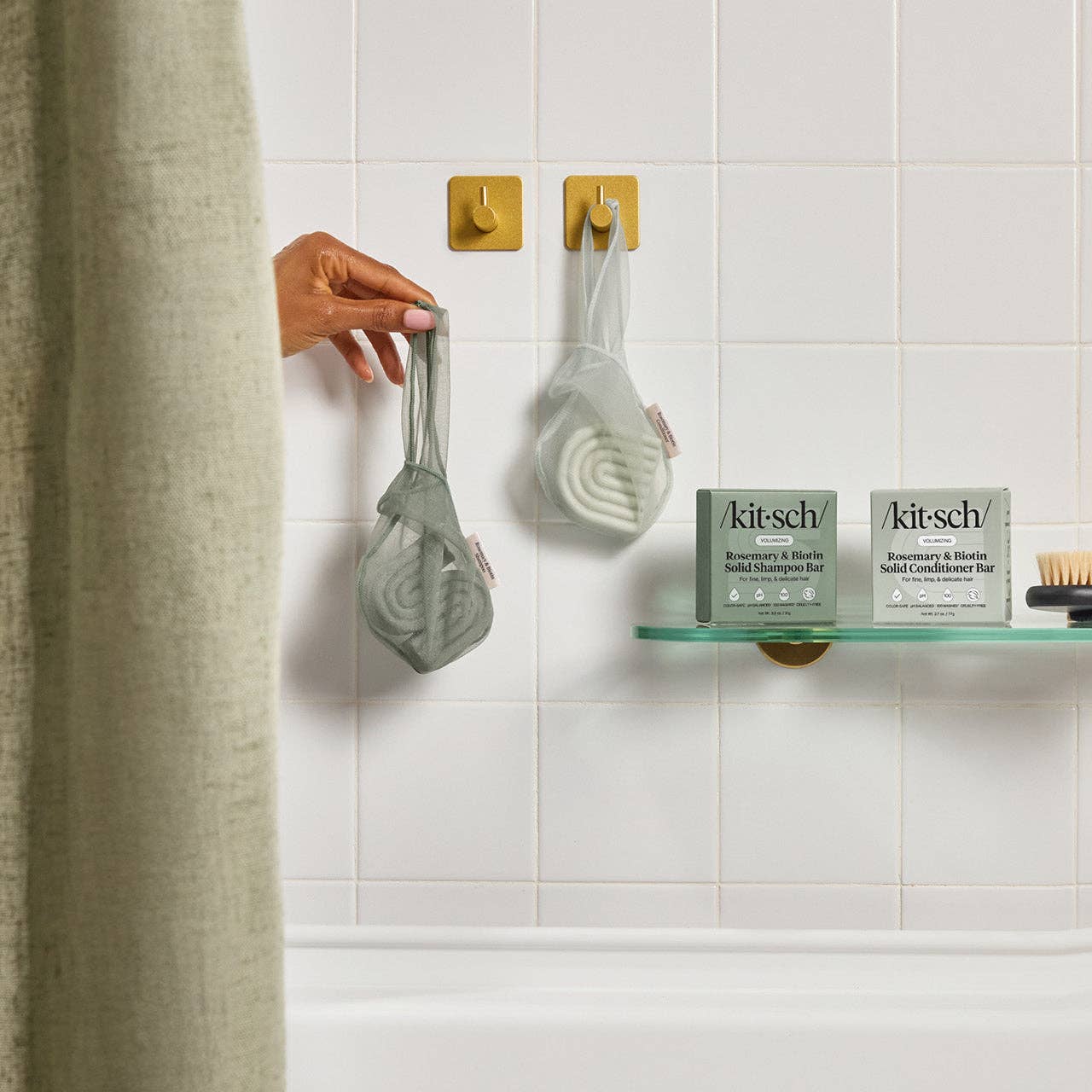 NR KITSCH SHAMPOO BEAUTY BAR SAVER BAG | GREEN