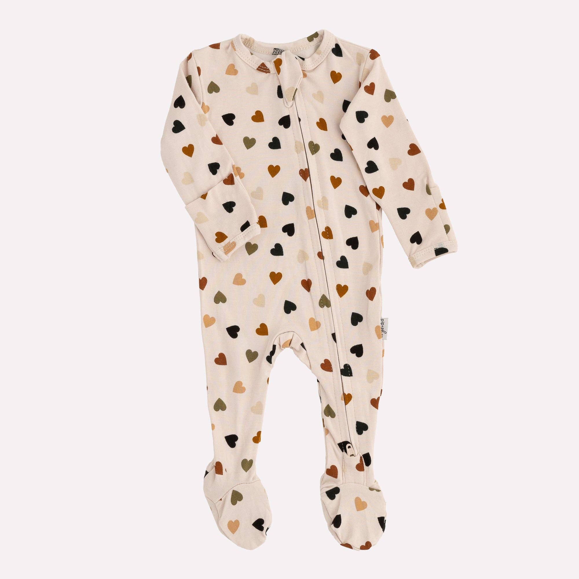 NR PIP + PHEE BAMBOO FOOTED SLEEPER | MAPLE GRID | NEWBORN