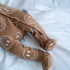 NR PIP + PHEE BAMBOO FOOTED SLEEPER | CARAMEL SMILEYS