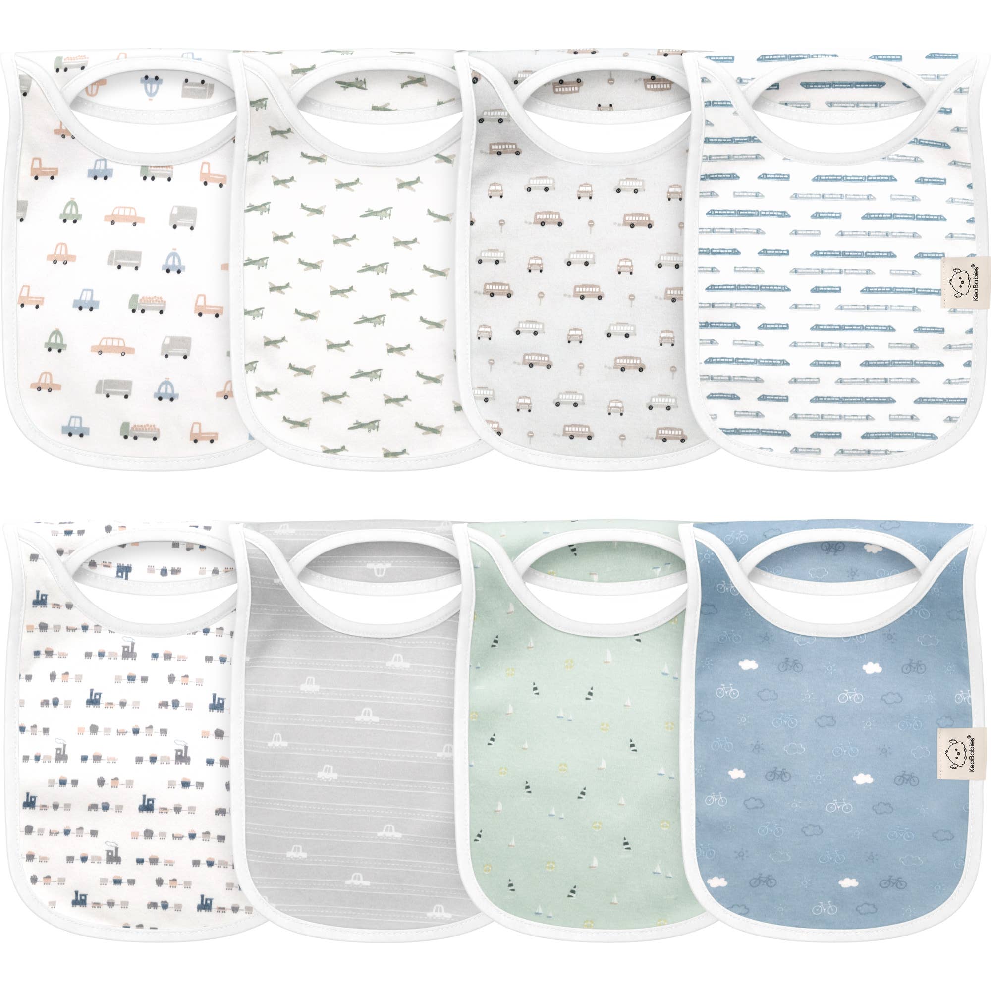 NR KEABABIES 8-PACK HALLO DROOL BIBS | VESSELS