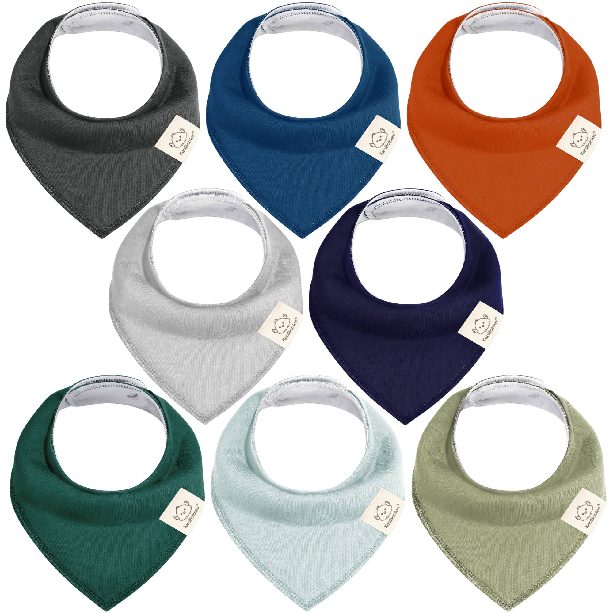 NR KEABABIES BABY BANDANA BIBS | 8-PACK | HUNTER