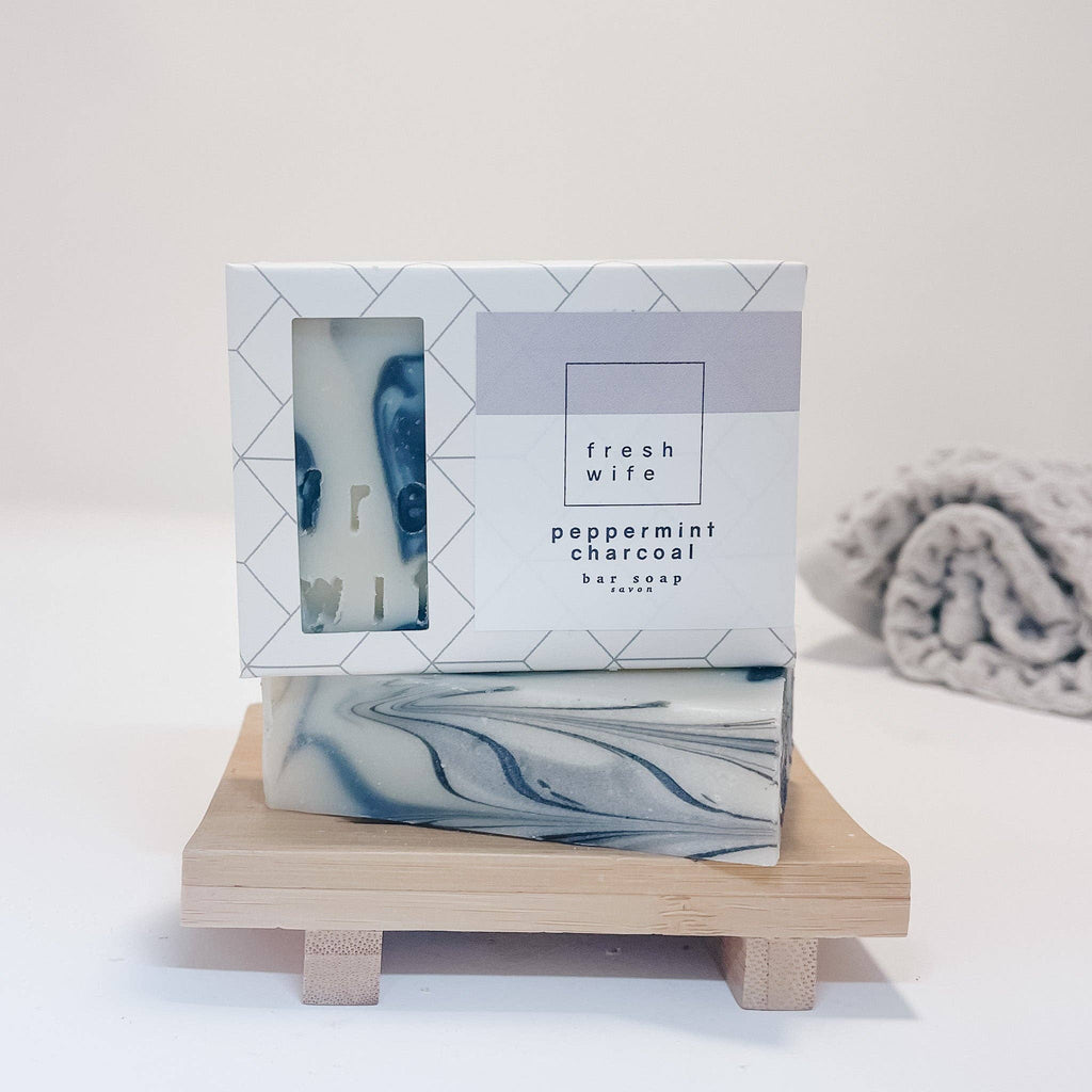 NR PEPPERMINT CHARCOAL SOAP BAR | FRESH WIFE SOAP CO.