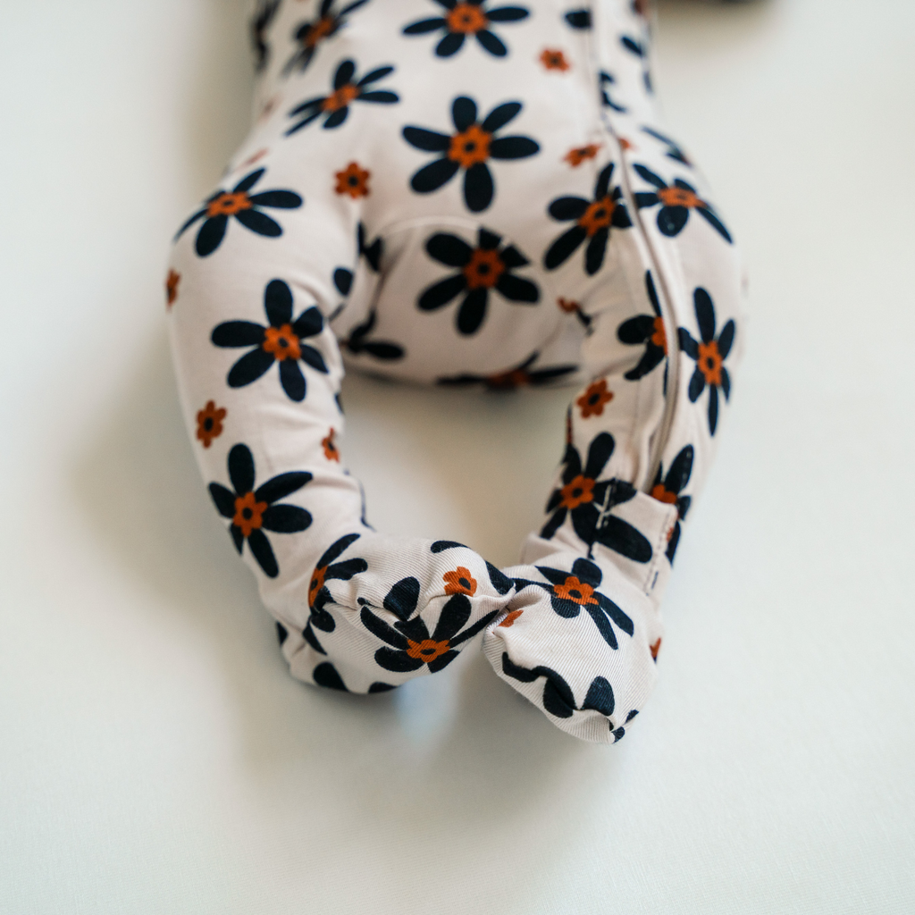 NR PIP + PHEE BAMBOO FOOTED SLEEPER | CARAMEL SMILEYS
