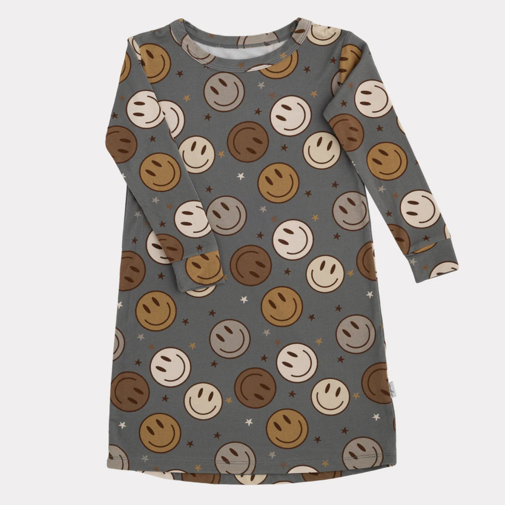 NR PIP + PHEE BAMBOO DRESS | BROWN SMILEYS LE