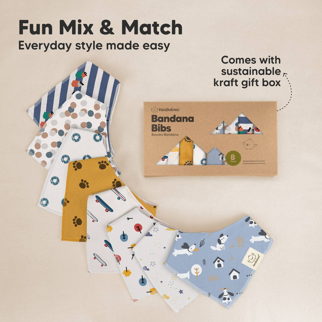 NR KEABABIES BABY BANDANA BIBS | 8-PACK | LET LOOSE