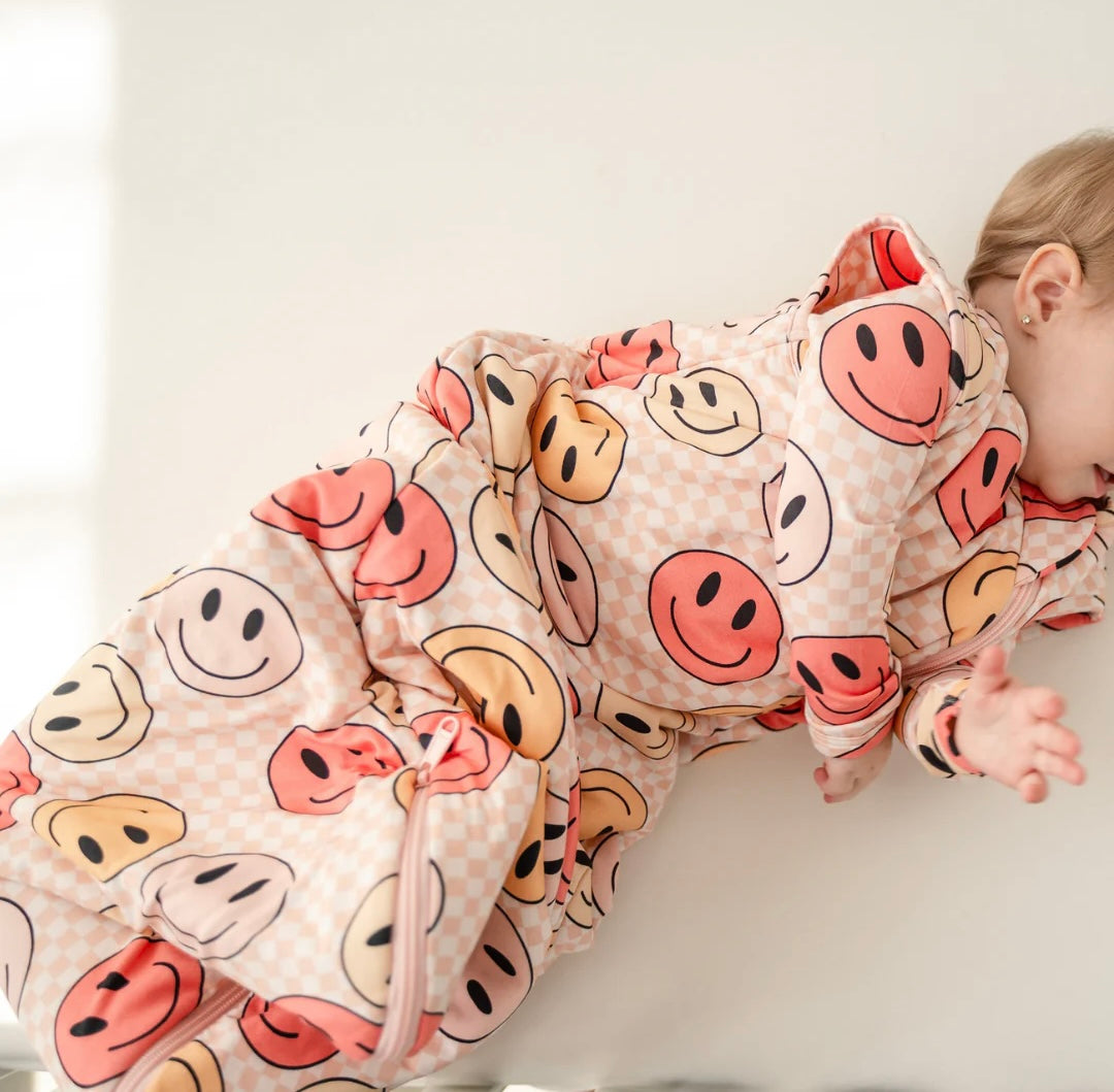NR PIP + PHEE SLEEP BAG | PEACH SMILEYS | 1.0 TOG