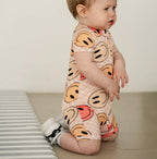 NR PIP + PHEE BAMBOO PLAYSUIT | PEACH SMILEYS
