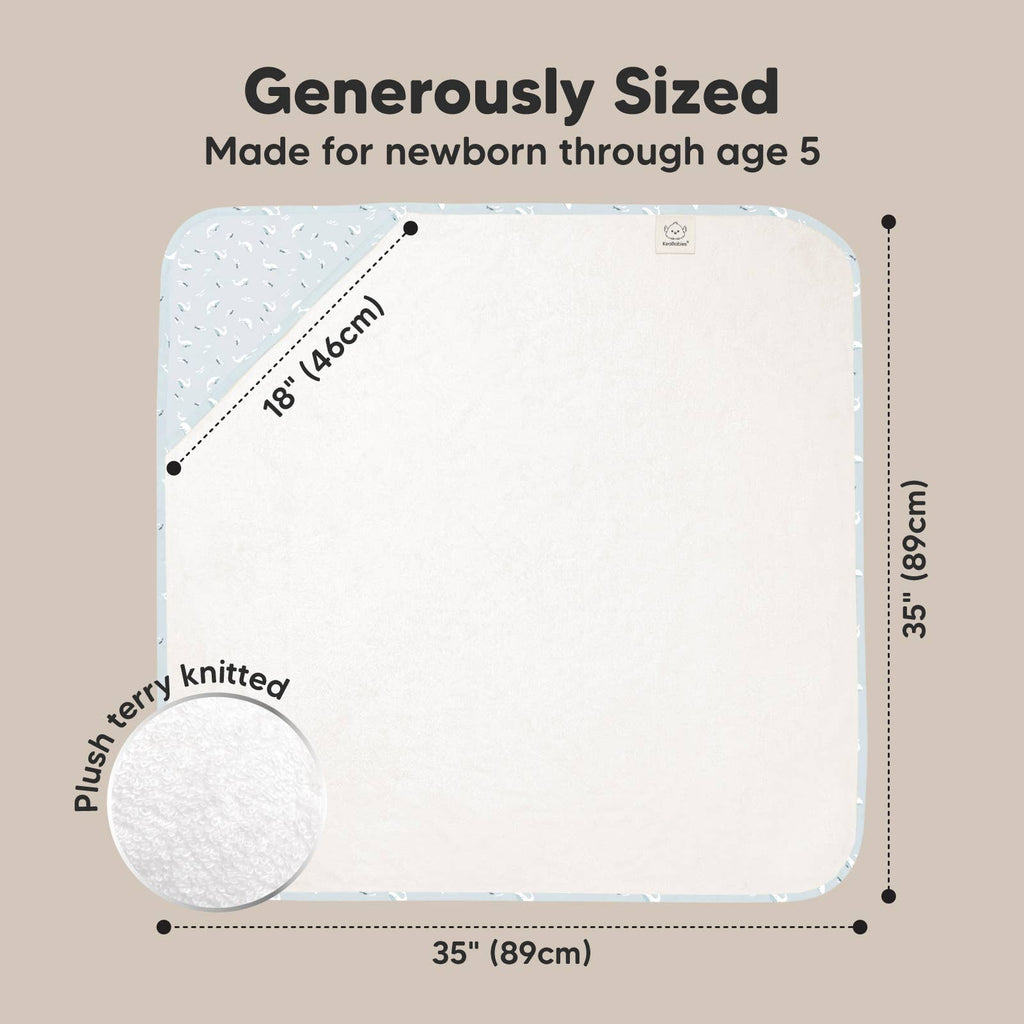 NR KEABABIES LUXE HOODED TOWEL | 35x35 | BLUE WHALE
