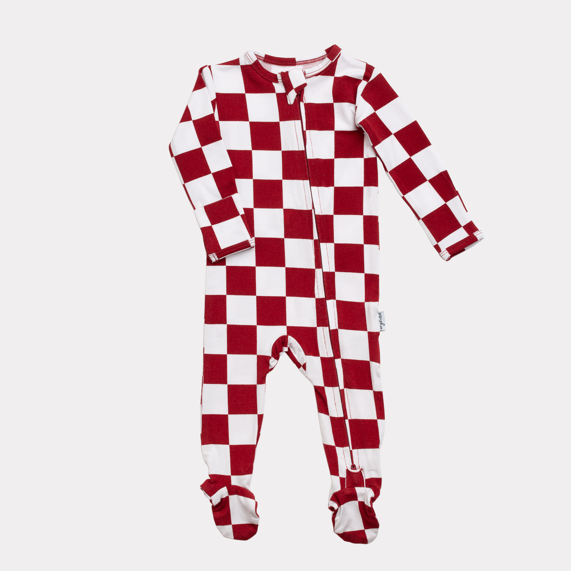 NR PIP + PHEE CRANBERRY CHECK SLEEPER