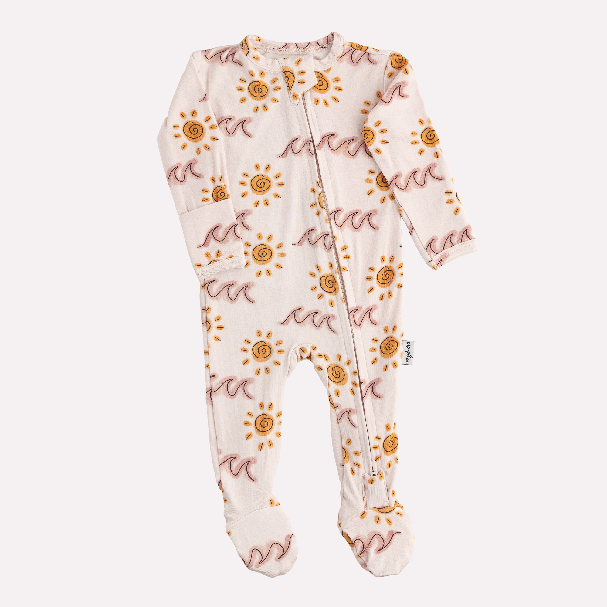 NR PIP + PHEE BAMBOO FOOTED SLEEPER | MAPLE GRID | NEWBORN