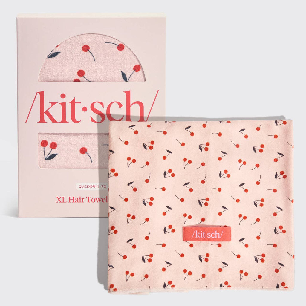 NR KITSCH XL HAIR TOWEL WRAP | CHERRY