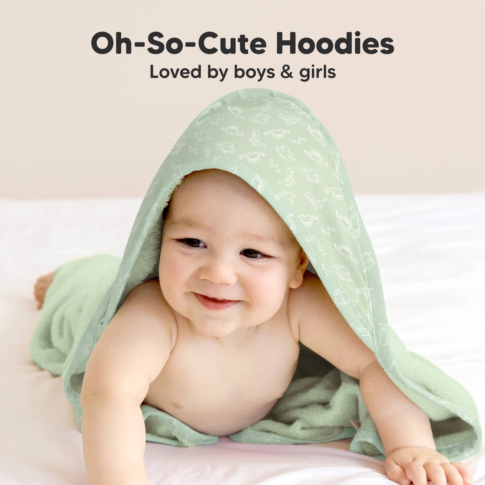 NR KEABABIES LUXE HOODED TOWEL | 35x35 | DINOS