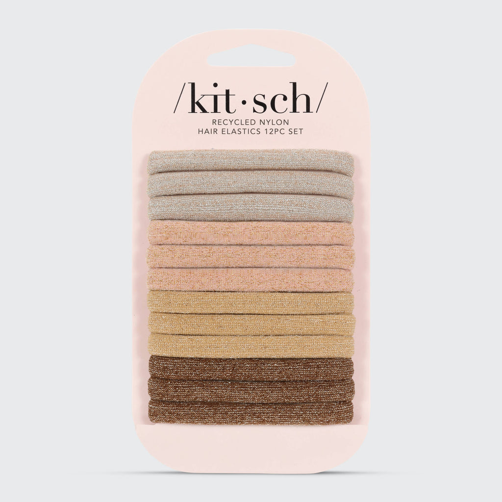 NR KITSCH GLITTER NYLON ELASTICS 12pc | NEUTRAL